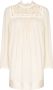 Saint Laurent Mini-jurk met kant en vlakken Beige - Thumbnail 1