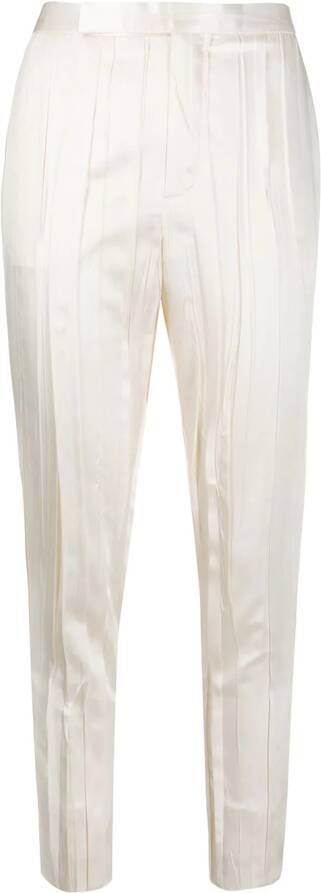 Saint Laurent Broek met kreukel-effect Wit