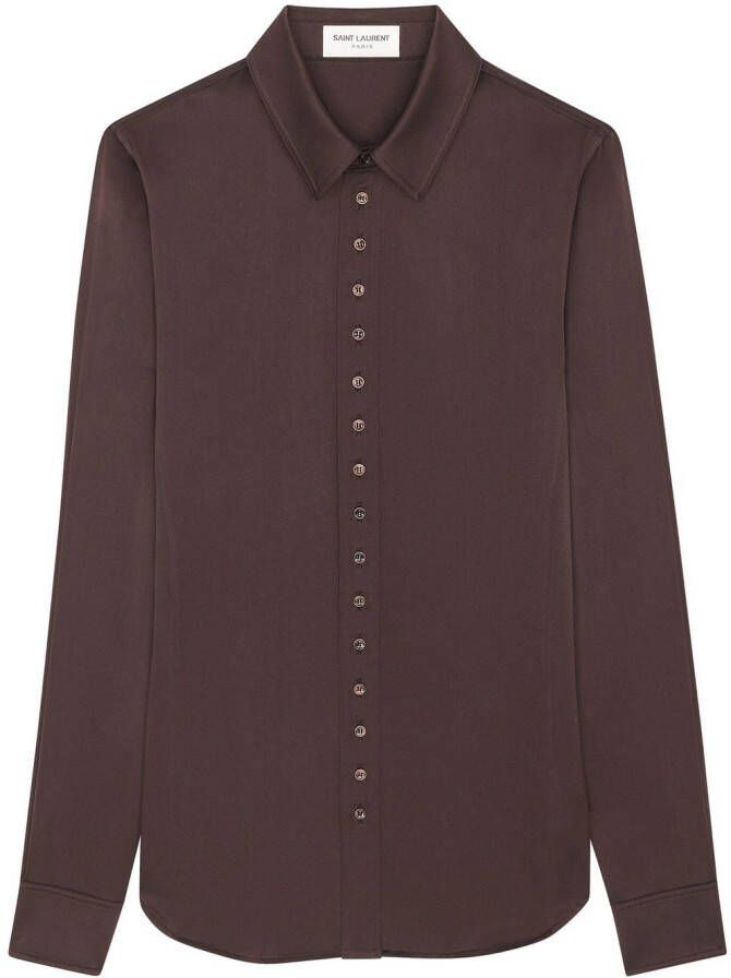 Saint Laurent Button-up blouse Bruin