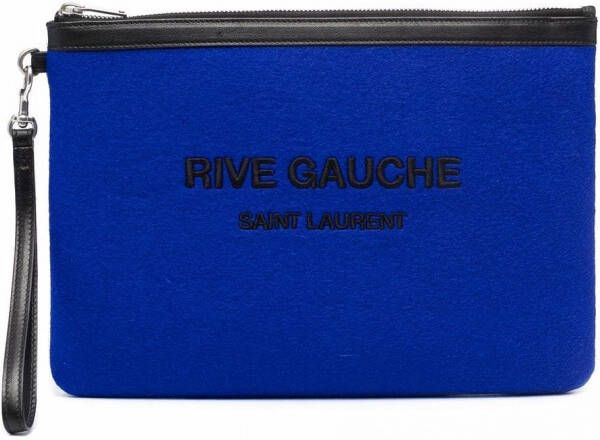 Saint Laurent Clutch met logo Blauw