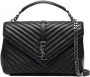 Saint Laurent College leren schoudertas Zwart - Thumbnail 1