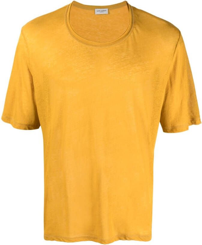 Saint Laurent T-shirt met ronde hals Geel