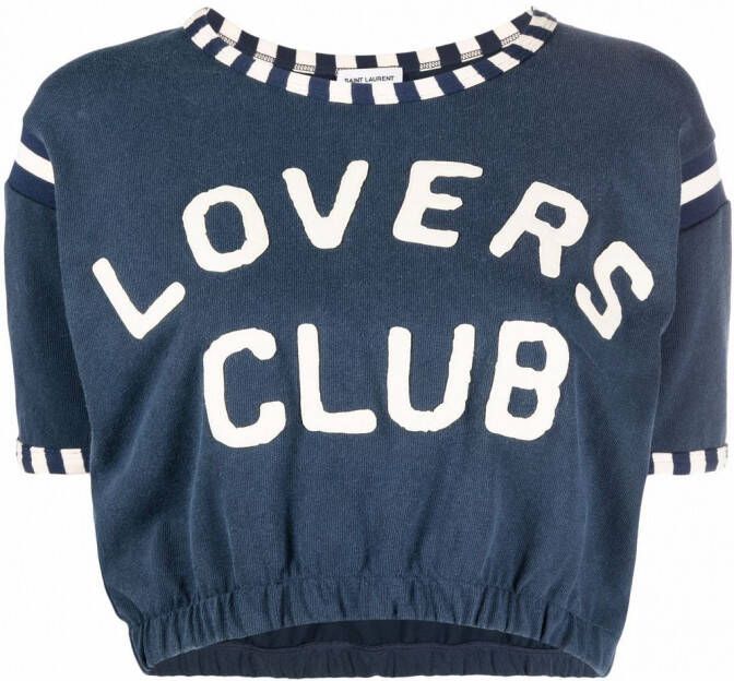Saint Laurent Cropped sweater Blauw