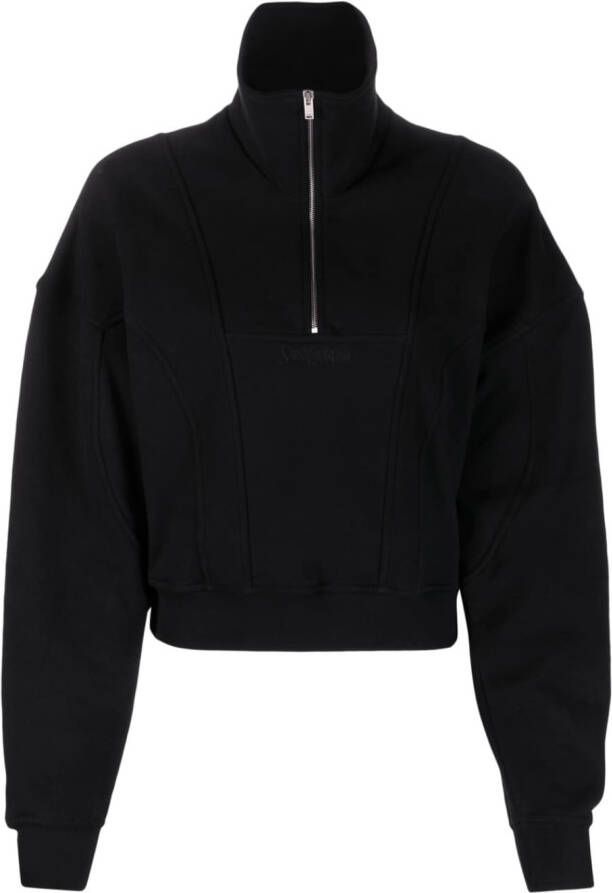 Saint Laurent Cropped sweater Zwart