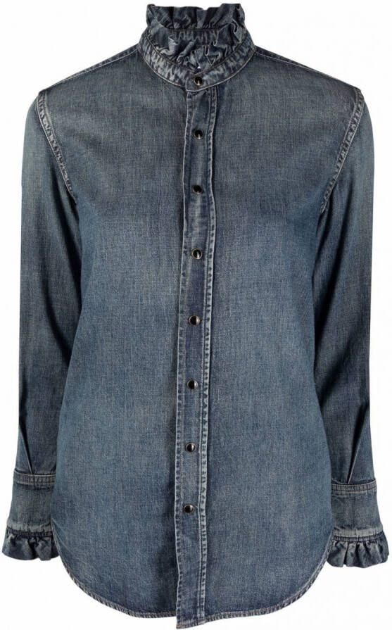 Saint Laurent Denim blouse Blauw