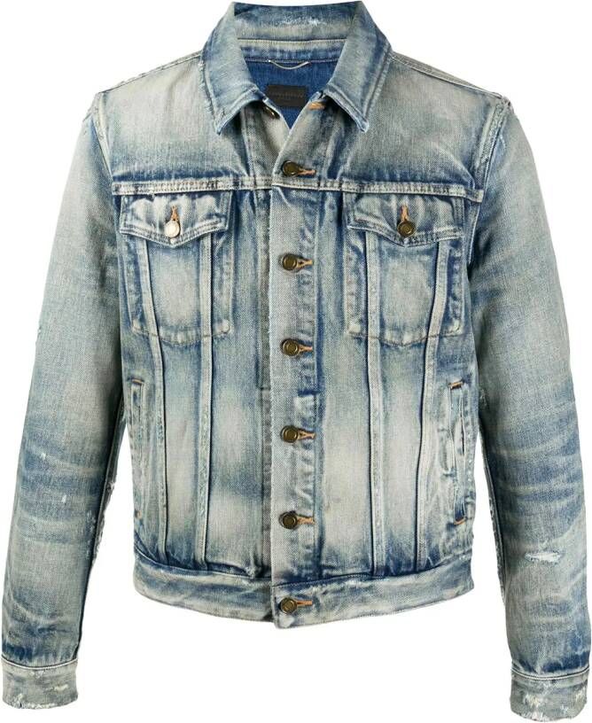 Saint Laurent Denim jack Blauw