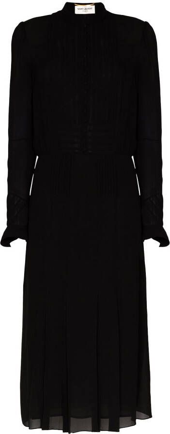 Saint Laurent Doorzichtige blousejurk Zwart