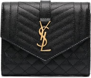 Saint Laurent Drievoudige portemonnee Zwart