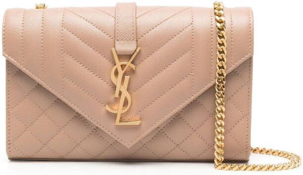 Saint Laurent Envelop kleine schoudertas Beige