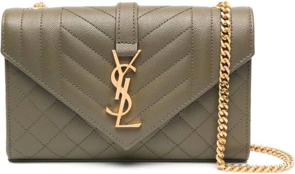 Saint Laurent Envelope kleine crossbodytas Groen