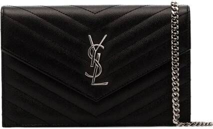 Saint Laurent Cassandre envelop crossbodytas Zwart