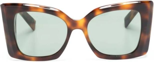Saint Laurent Eyewear Blaze zonnebril met schildpadschild design Bruin