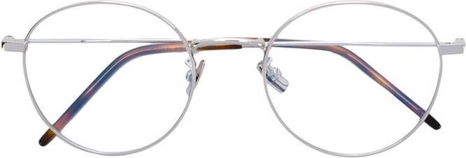 Saint Laurent Eyewear bril met rond metalen montuur Zilver
