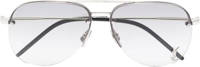Saint Laurent Eyewear Classic 11M zonnebril met piloten montuur Zilver
