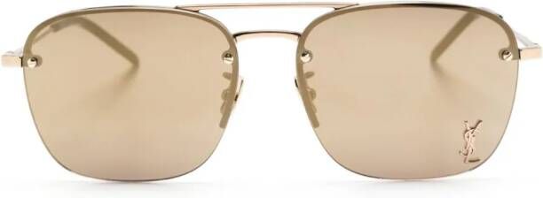 Saint Laurent Eyewear Zonnebril met vierkant montuur Goud