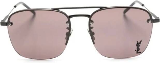 Saint Laurent Eyewear Zonnebril met logoplakkaat Zwart