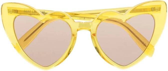 Saint Laurent Eyewear Loulou zonnebril met hartvormig montuur Geel