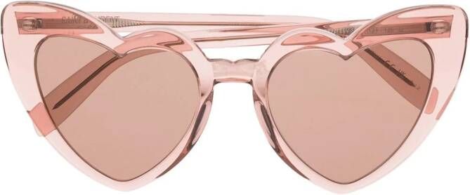 Saint Laurent Eyewear Loulou zonnebril met hartvormig montuur Roze