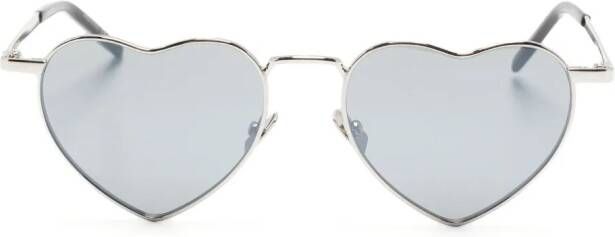 Saint Laurent Eyewear Loulou zonnebril met hartvormig montuur Zilver