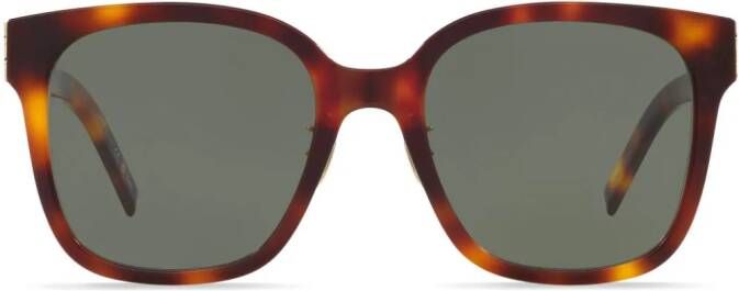 Saint Laurent Eyewear M-105 zonnebril met schildpadschild design Bruin