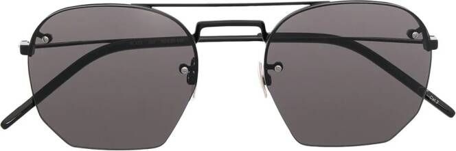 Saint Laurent Eyewear SL 422 zonnebril met zeshoekig montuur Zwart