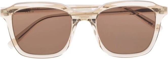 Saint Laurent Eyewear SL 457 zonnebril met vierkant montuur Beige