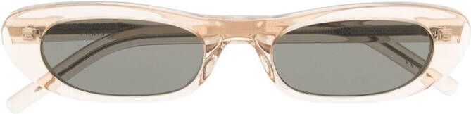 Saint Laurent Eyewear SL 557 zonnebril met ovaal montuur Beige