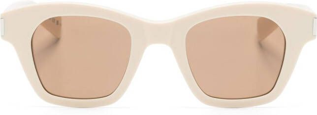 Saint Laurent Eyewear SL 592 zonnebril met vierkant montuur Beige