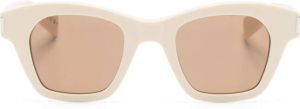 Saint Laurent Eyewear SL 592 zonnebril met vierkant montuur Beige