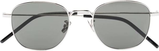 Saint Laurent Eyewear SL299 zonnebril met rond montuur Zilver