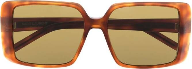 Saint Laurent Eyewear SL451 zonnebril met vierkant montuur Bruin