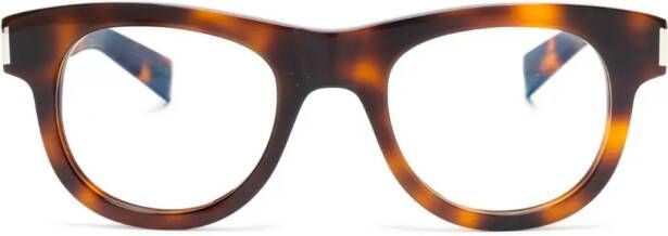 Saint Laurent Eyewear Bril met rond montuur Bruin