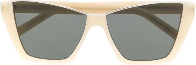 Saint Laurent Eyewear Zonnebril met kattenoog montuur Beige