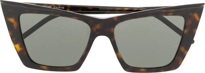 Saint Laurent Eyewear Zonnebril met kattenoog montuur Bruin