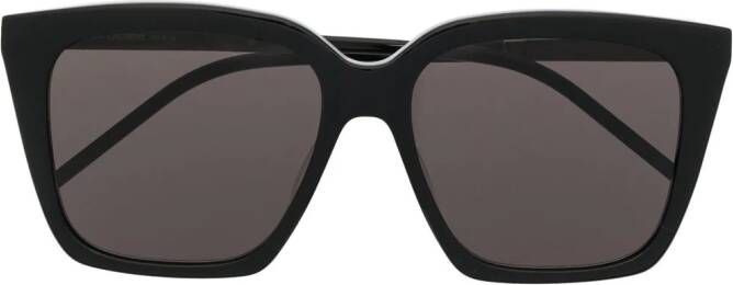 Saint Laurent Eyewear Zonnebril met logoplakkaat Zwart