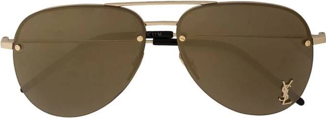 Saint Laurent Eyewear Zonnebril met piloten montuur Zwart