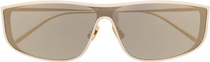 Saint Laurent Eyewear Zonnebril met rechthoekig montuur Goud