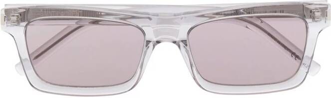 Saint Laurent Eyewear Zonnebril met rechthoekig montuur Zilver