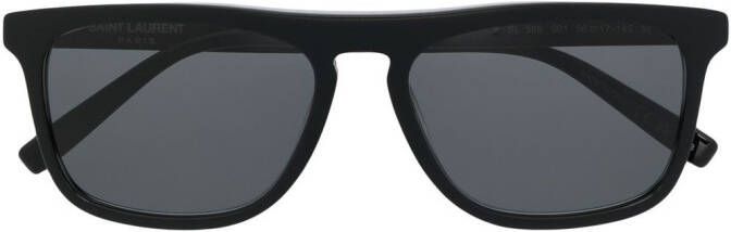Saint Laurent Eyewear Zonnebril met rechthoekig montuur Zwart