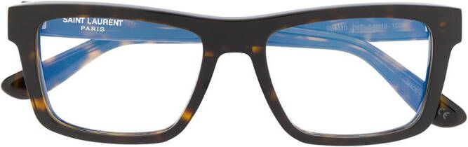 Saint Laurent Eyewear Zonnebril met vierkant montuur Bruin