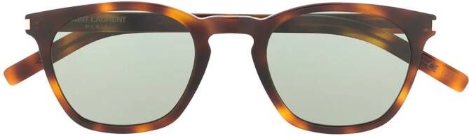 Saint Laurent Eyewear Zonnebril met vierkant montuur Bruin