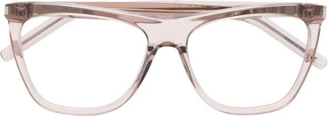Saint Laurent Eyewear Zonnebril met vierkant montuur Roze