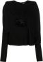 Saint Laurent Top van crêpe Zwart - Thumbnail 1
