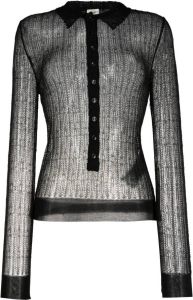 Saint Laurent Gebreide blouse Zwart