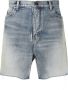 Saint Laurent Gerafelde shorts Blauw - Thumbnail 1