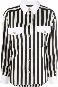 Saint Laurent Gestreepte blouse Zwart