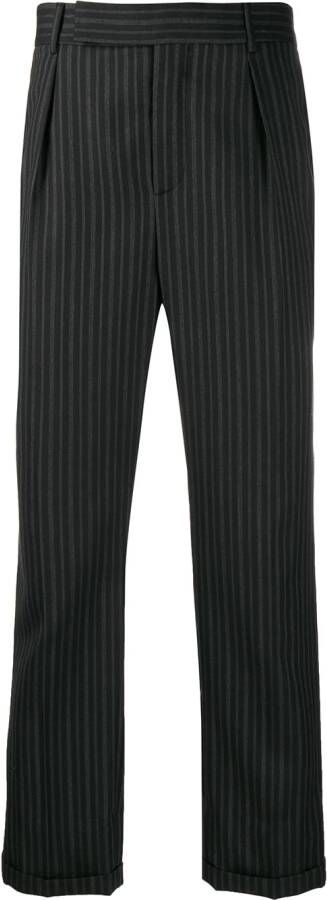 Saint Laurent Gestreepte pantalon Zwart