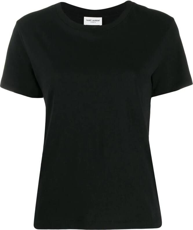Saint Laurent Getailleerd T-shirt Zwart
