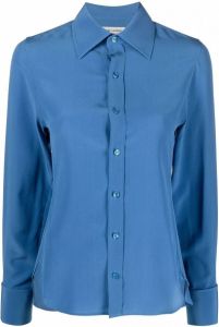Saint Laurent Getailleerde blouse Blauw