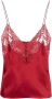 Saint Laurent Hemd met afwerking van kant Rood - Thumbnail 1
